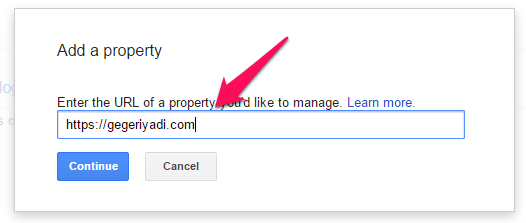 add property di google search console