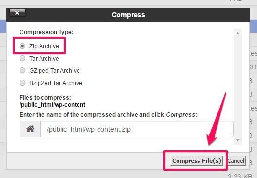 pilih-zip-lalu-klik-compress-file-cara-backup-wordpress