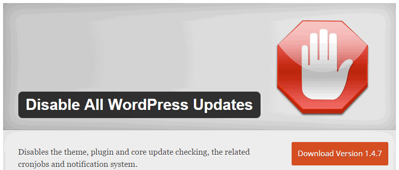 plugin wordpress disable all wordpress updates